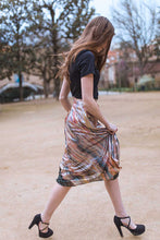 Cargar imagen en el visor de la galería, Silkiss - Brown Stripes Laminate Skirt

