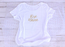 Cargar imagen en el visor de la galería, Silkiss T-Shirt Organic Cotton "Rise & Shine" Gold Metallic