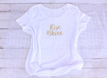 Cargar imagen en el visor de la galería, Silkiss T-Shirt Organic Cotton &quot;Rise &amp; Shine&quot; Gold Metallic

